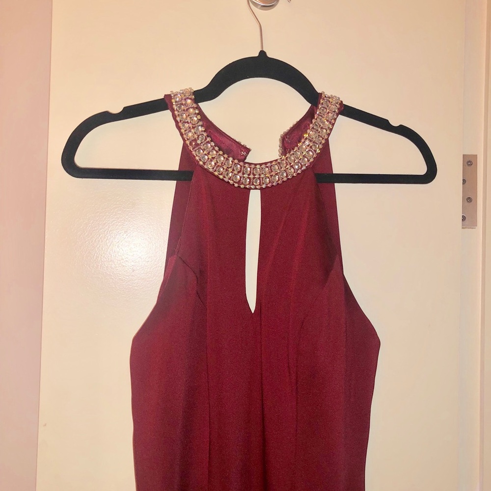 Floor length gorgeous maroon gown